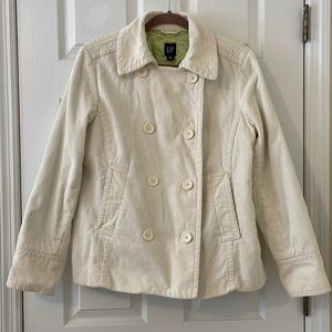 GAP cream vintage corduroy double breasted peacoat jacket XL